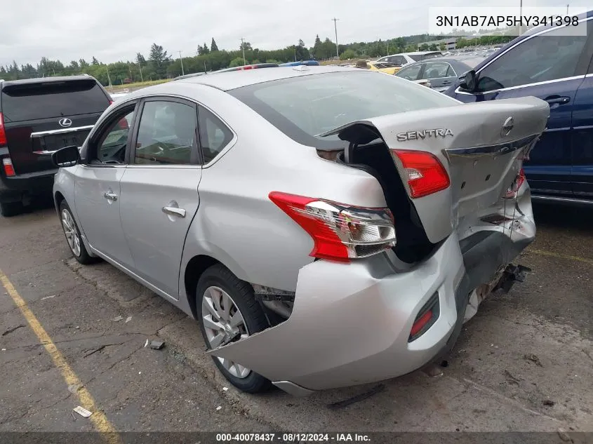 2017 Nissan Sentra Sv VIN: 3N1AB7AP5HY341398 Lot: 40078437