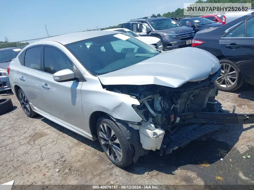 2017 Nissan Sentra Sr VIN: 3N1AB7AP8HY252652 Lot: 40079757