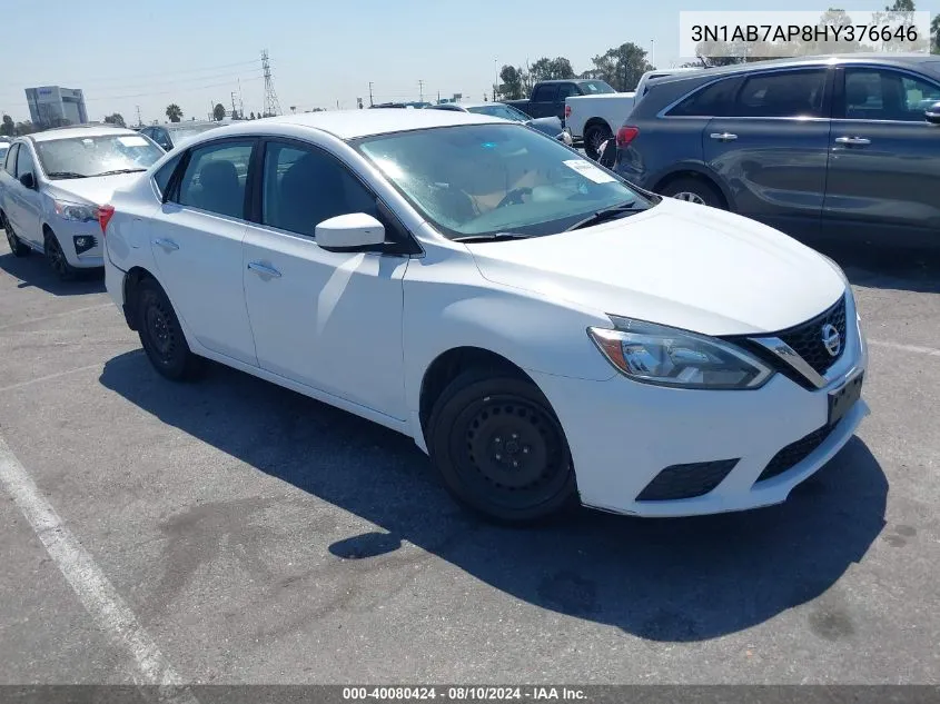 2017 Nissan Sentra S VIN: 3N1AB7AP8HY376646 Lot: 40080424