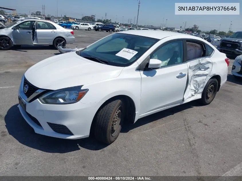 2017 Nissan Sentra S VIN: 3N1AB7AP8HY376646 Lot: 40080424