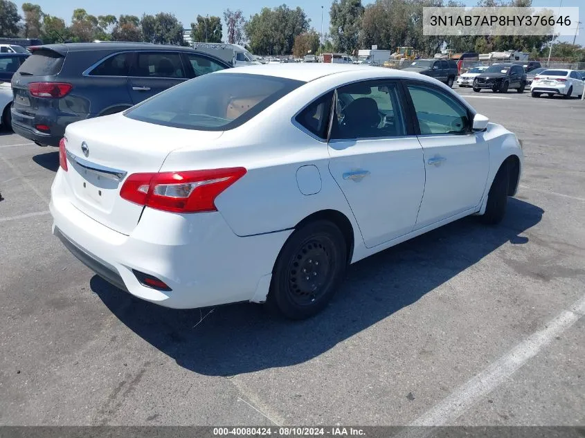 3N1AB7AP8HY376646 2017 Nissan Sentra S