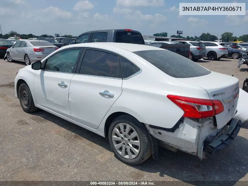 3N1AB7AP4HY360671 2017 Nissan Sentra S