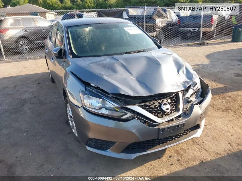 2017 Nissan Sentra S VIN: 3N1AB7AP1HY250807 Lot: 40084492