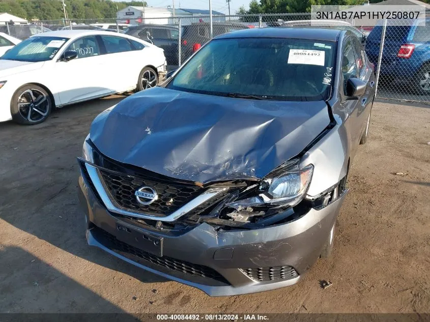 2017 Nissan Sentra S VIN: 3N1AB7AP1HY250807 Lot: 40084492