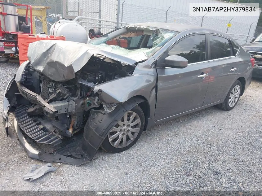 2017 Nissan Sentra S VIN: 3N1AB7AP2HY379834 Lot: 40090929