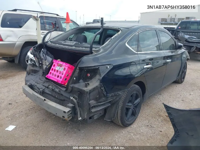 2017 Nissan Sentra Sv VIN: 3N1AB7AP6HY358016 Lot: 40095254