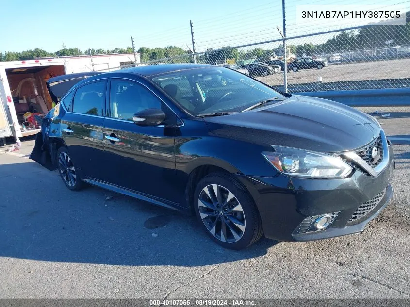 2017 Nissan Sentra Sr VIN: 3N1AB7AP1HY387505 Lot: 40107055