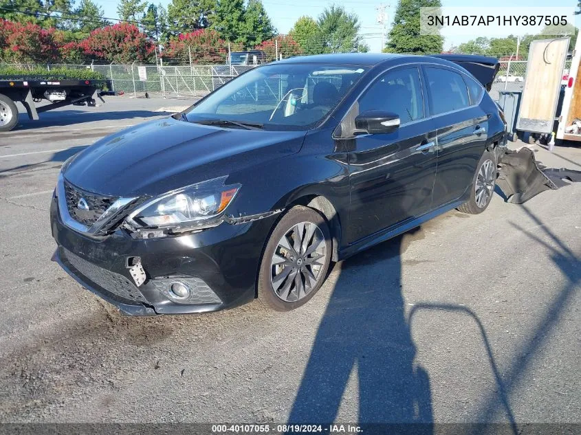 2017 Nissan Sentra Sr VIN: 3N1AB7AP1HY387505 Lot: 40107055