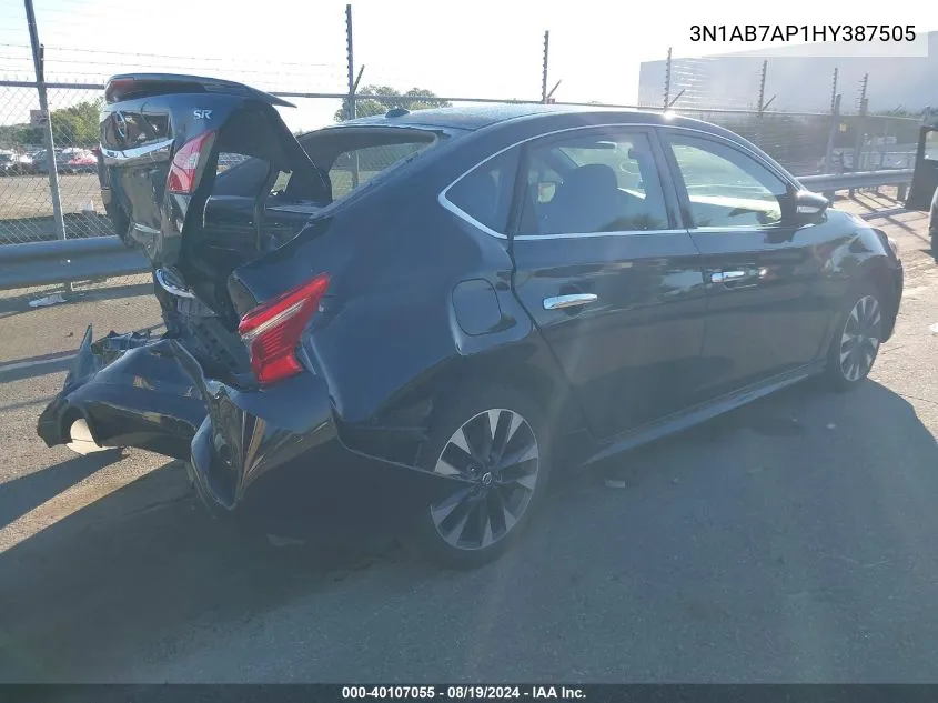 2017 Nissan Sentra Sr VIN: 3N1AB7AP1HY387505 Lot: 40107055