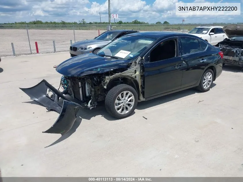 2017 Nissan Sentra S VIN: 3N1AB7APXHY222200 Lot: 40113113