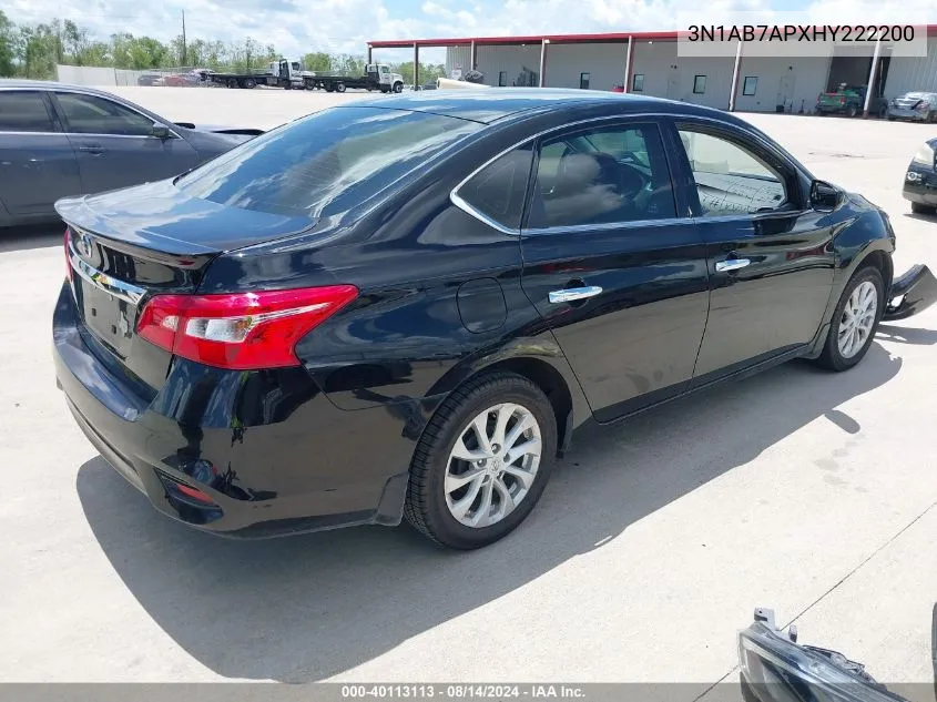 2017 Nissan Sentra S VIN: 3N1AB7APXHY222200 Lot: 40113113