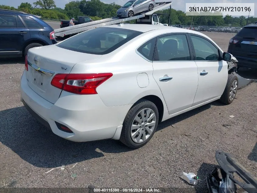 2017 Nissan Sentra Sv VIN: 3N1AB7AP7HY210196 Lot: 40115380