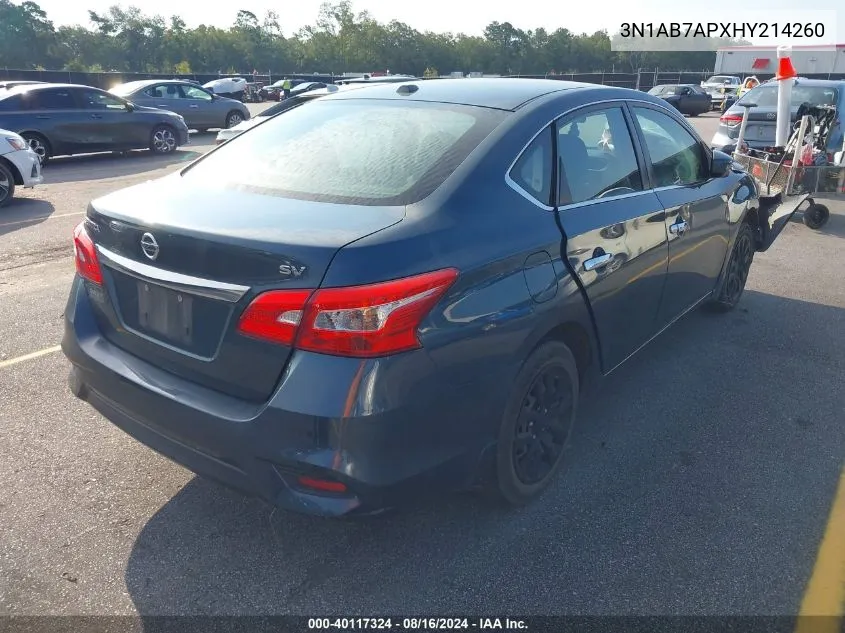 3N1AB7APXHY214260 2017 Nissan Sentra Sv