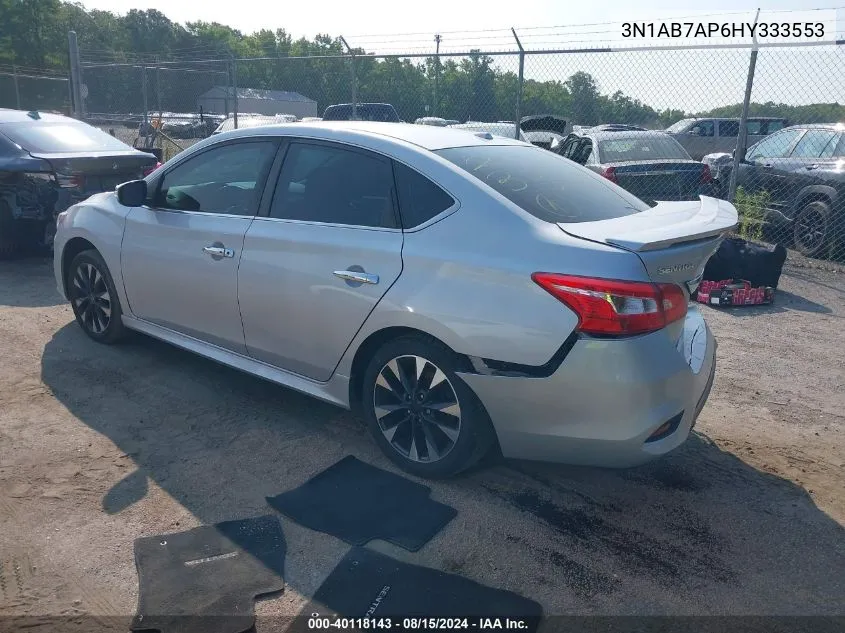 2017 Nissan Sentra Sr VIN: 3N1AB7AP6HY333553 Lot: 40118143