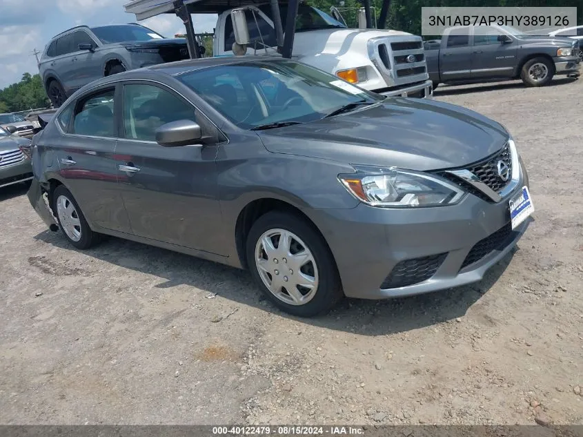 2017 Nissan Sentra S VIN: 3N1AB7AP3HY389126 Lot: 40122479