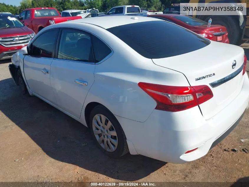 2017 Nissan Sentra Sv VIN: 3N1AB7AP9HY358348 Lot: 40122639