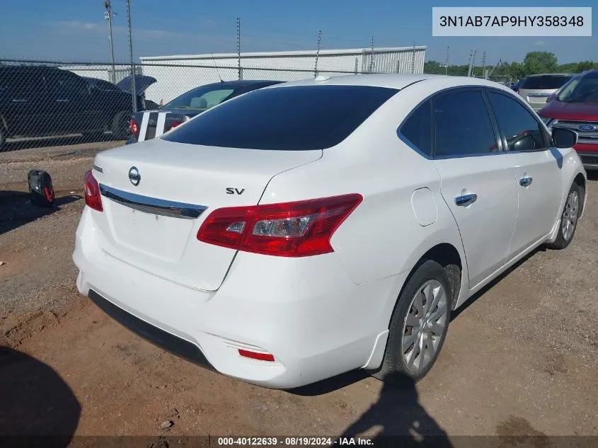 2017 Nissan Sentra Sv VIN: 3N1AB7AP9HY358348 Lot: 40122639