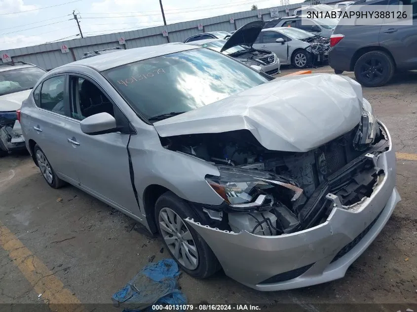 2017 Nissan Sentra S VIN: 3N1AB7AP9HY388126 Lot: 40131079