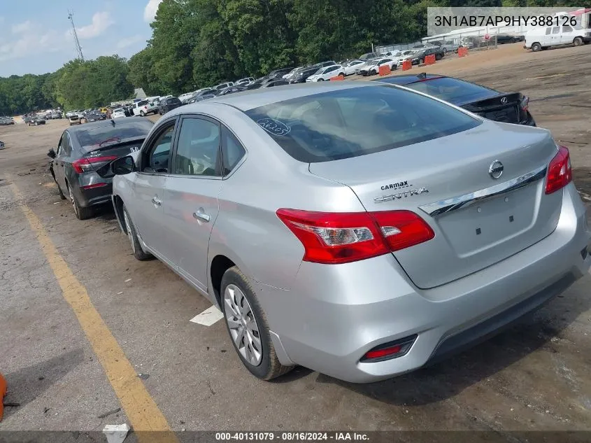 2017 Nissan Sentra S VIN: 3N1AB7AP9HY388126 Lot: 40131079