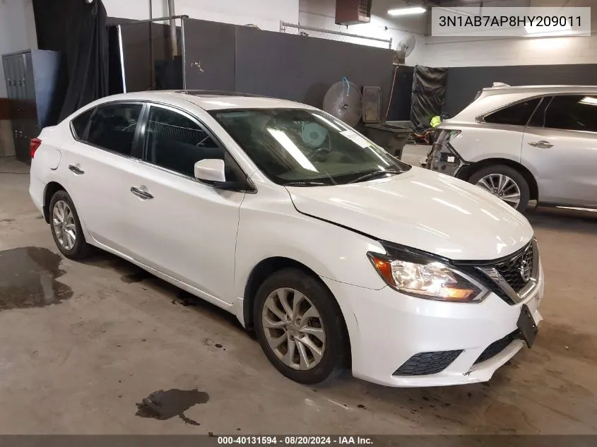 3N1AB7AP8HY209011 2017 Nissan Sentra Sv