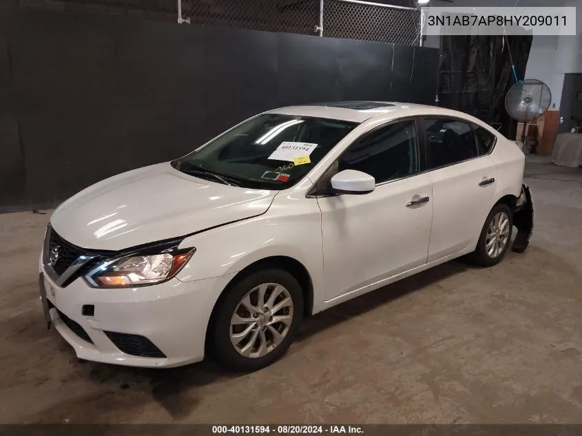 3N1AB7AP8HY209011 2017 Nissan Sentra Sv