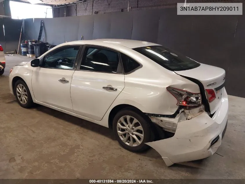 2017 Nissan Sentra Sv VIN: 3N1AB7AP8HY209011 Lot: 40131594