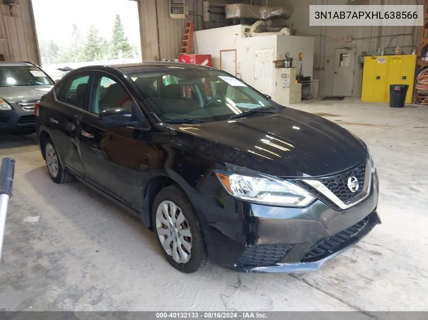 2017 Nissan Sentra S VIN: 3N1AB7APXHL638566 Lot: 40132133