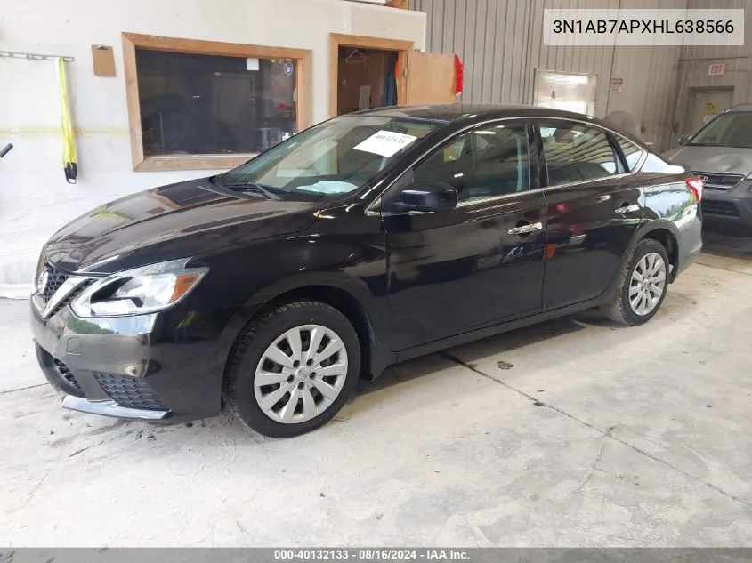 2017 Nissan Sentra S VIN: 3N1AB7APXHL638566 Lot: 40132133