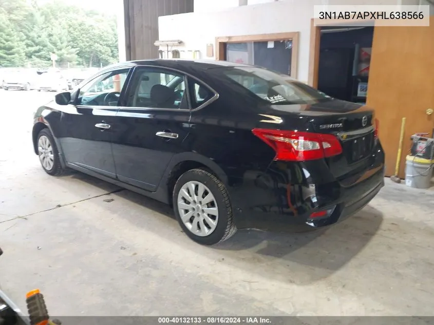 2017 Nissan Sentra S VIN: 3N1AB7APXHL638566 Lot: 40132133