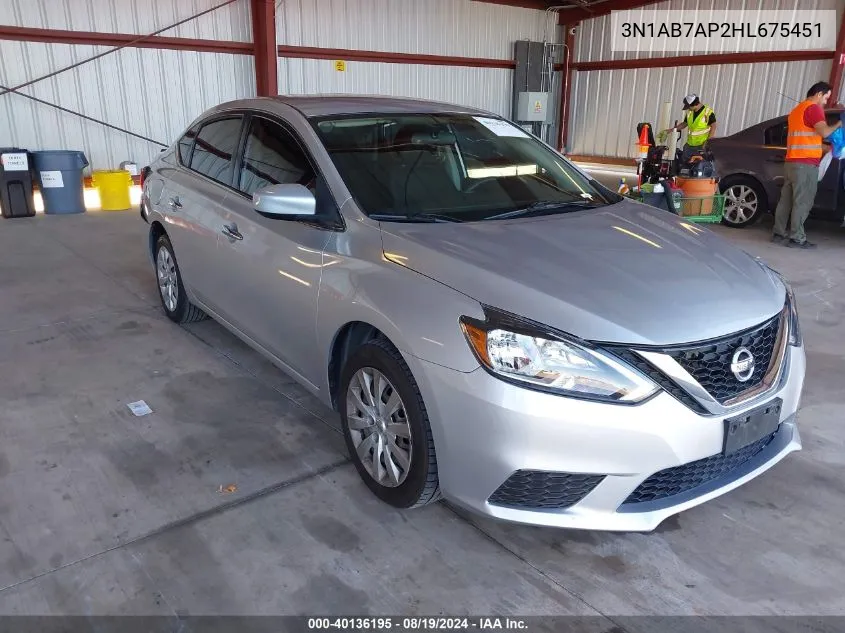 2017 Nissan Sentra Sv VIN: 3N1AB7AP2HL675451 Lot: 40136195