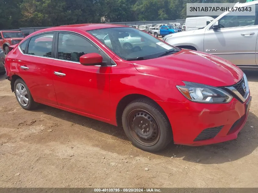 2017 Nissan Sentra Sv VIN: 3N1AB7AP4HL676343 Lot: 40139795