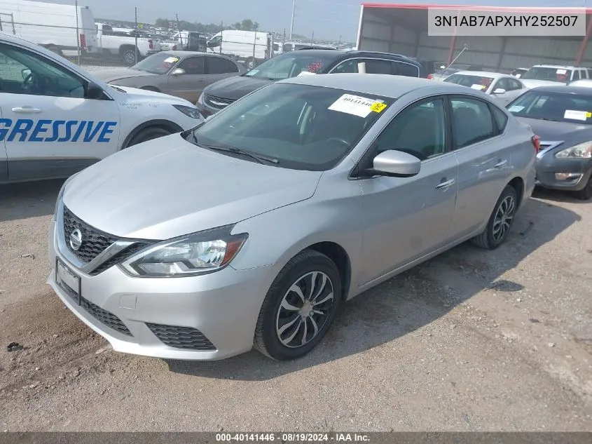 3N1AB7APXHY252507 2017 Nissan Sentra Sv