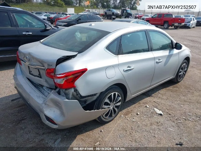 2017 Nissan Sentra Sv VIN: 3N1AB7APXHY252507 Lot: 40141446