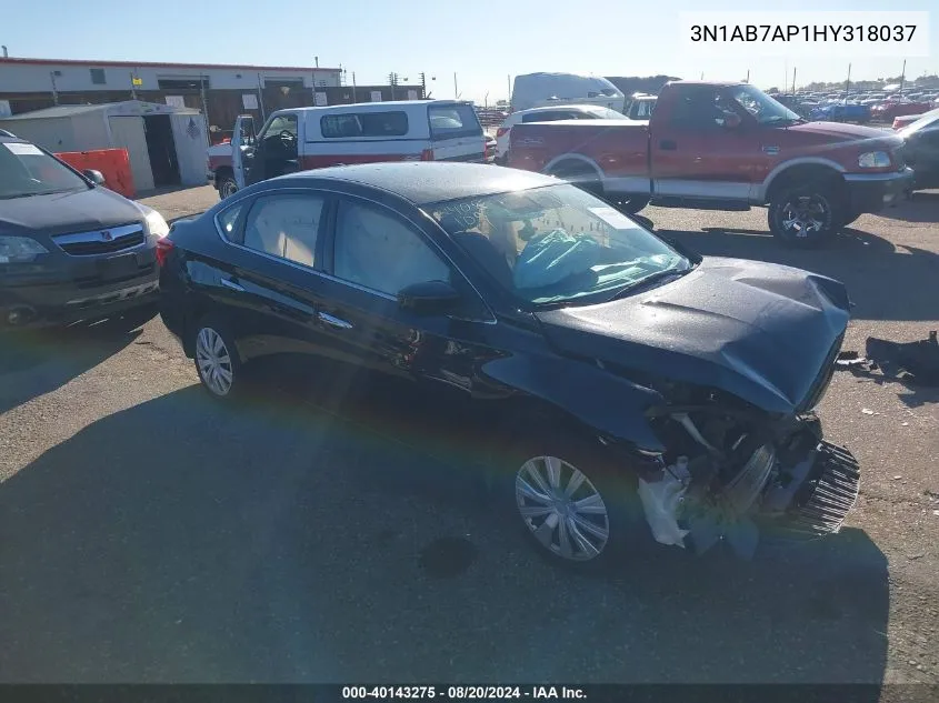 2017 Nissan Sentra Sv VIN: 3N1AB7AP1HY318037 Lot: 40143275