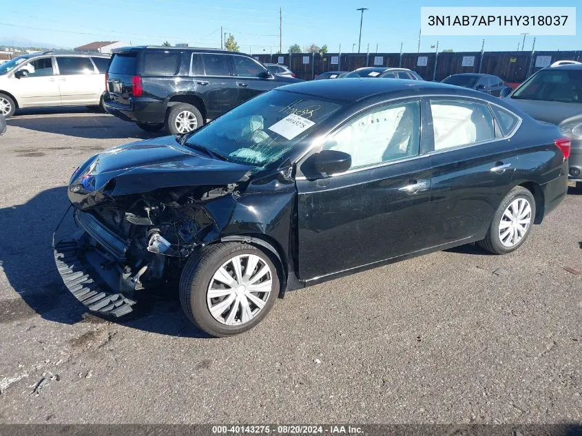 3N1AB7AP1HY318037 2017 Nissan Sentra Sv