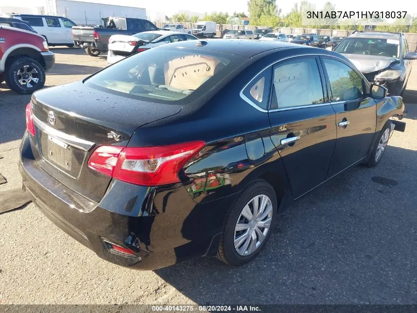 2017 Nissan Sentra Sv VIN: 3N1AB7AP1HY318037 Lot: 40143275