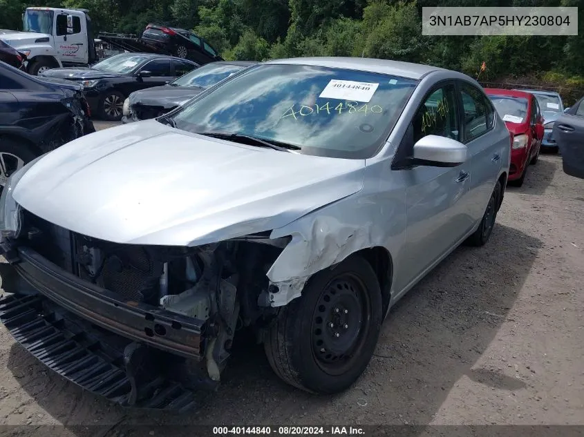 2017 Nissan Sentra Sv VIN: 3N1AB7AP5HY230804 Lot: 40144840