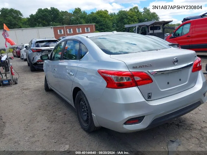 2017 Nissan Sentra Sv VIN: 3N1AB7AP5HY230804 Lot: 40144840