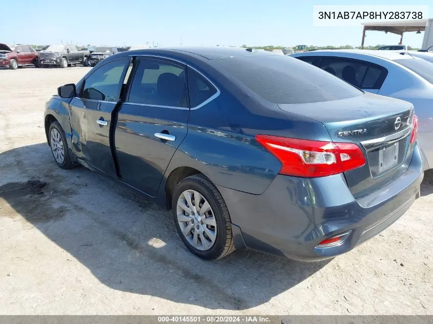 2017 Nissan Sentra S/Sv/Sr/Sl VIN: 3N1AB7AP8HY283738 Lot: 40145501