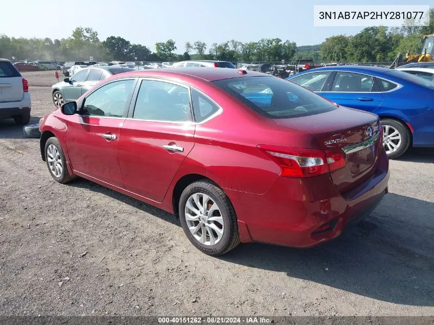 2017 Nissan Sentra S/Sv/Sr/Sl VIN: 3N1AB7AP2HY281077 Lot: 40151262