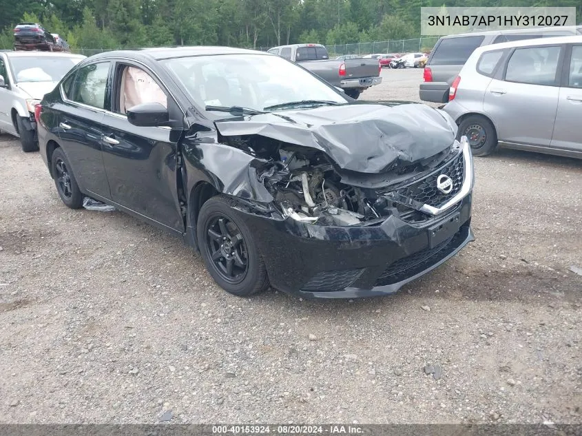 2017 Nissan Sentra S VIN: 3N1AB7AP1HY312027 Lot: 40153924