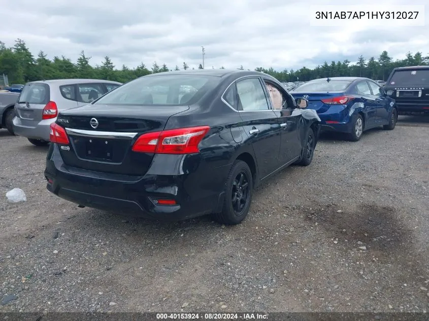 2017 Nissan Sentra S VIN: 3N1AB7AP1HY312027 Lot: 40153924