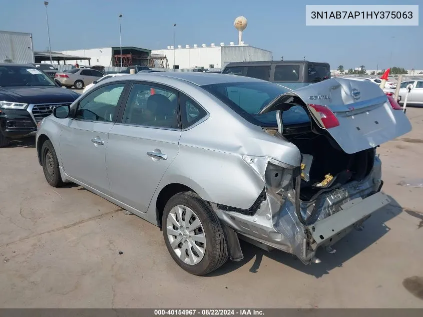 3N1AB7AP1HY375063 2017 Nissan Sentra S