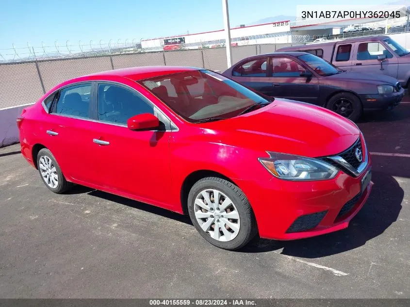 2017 Nissan Sentra Sv VIN: 3N1AB7AP0HY362045 Lot: 40155559