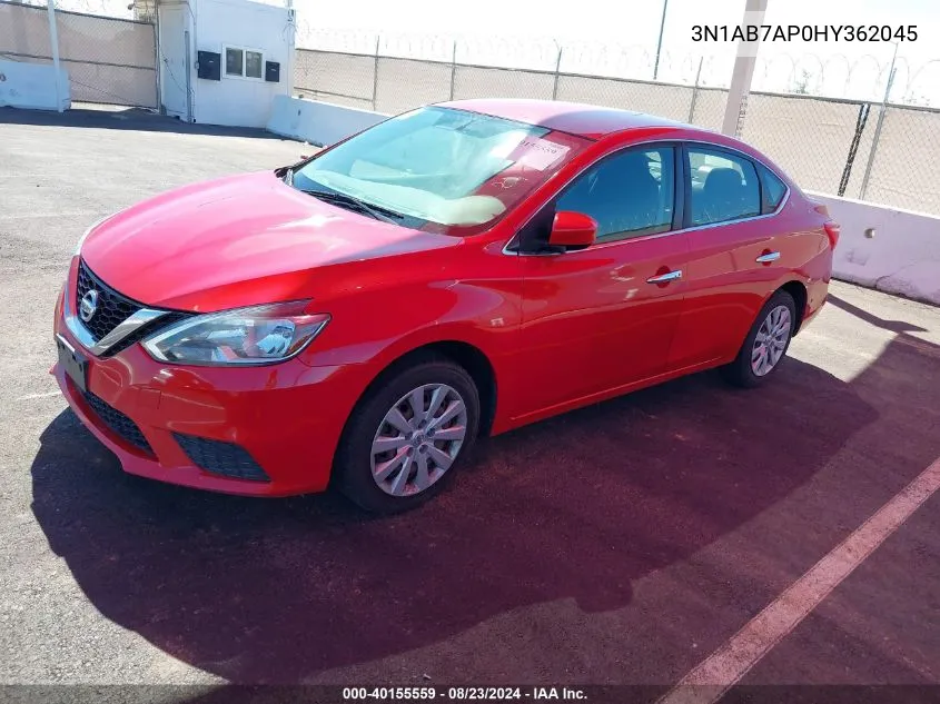 2017 Nissan Sentra Sv VIN: 3N1AB7AP0HY362045 Lot: 40155559