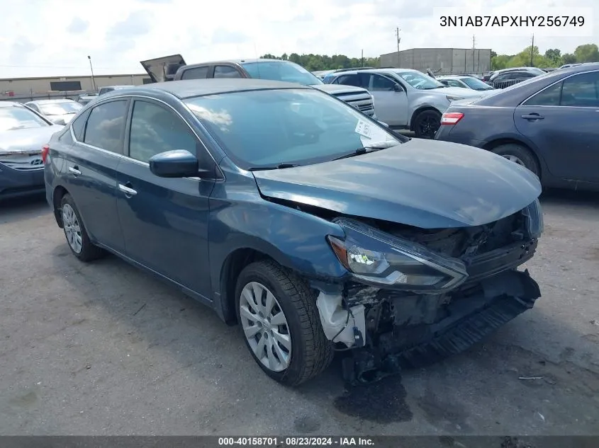 2017 Nissan Sentra Sv VIN: 3N1AB7APXHY256749 Lot: 40158701