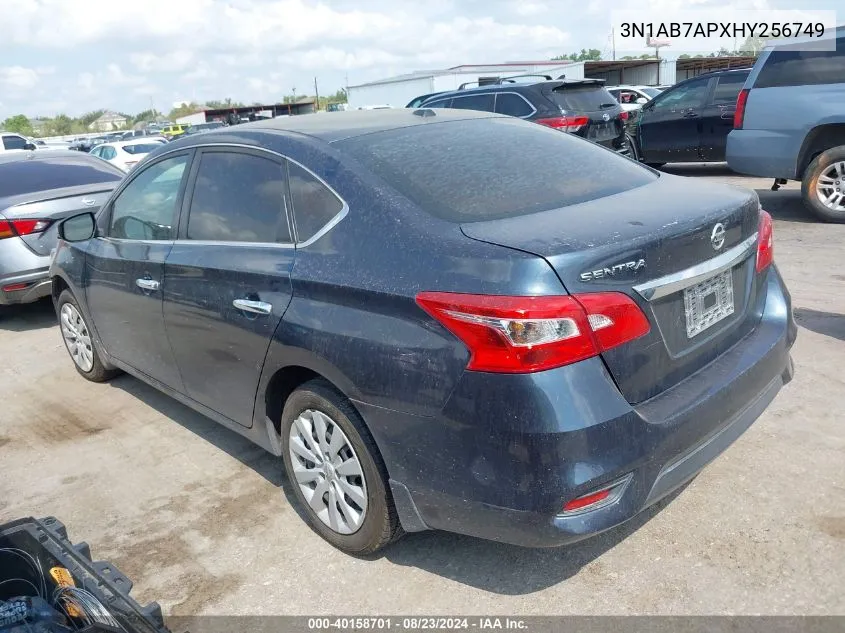 2017 Nissan Sentra Sv VIN: 3N1AB7APXHY256749 Lot: 40158701