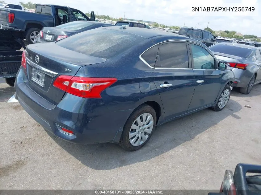 2017 Nissan Sentra Sv VIN: 3N1AB7APXHY256749 Lot: 40158701