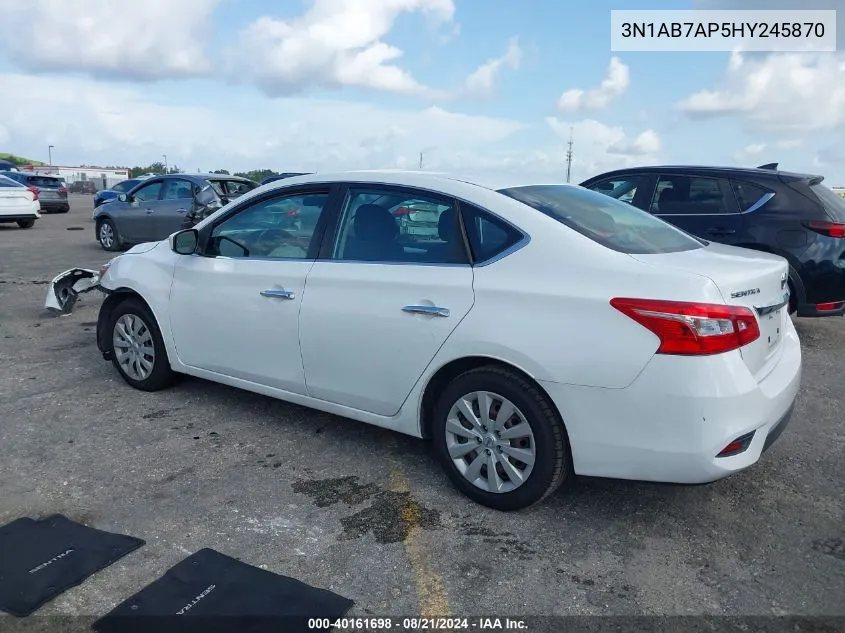 2017 Nissan Sentra S/Sv/Sr/Sl VIN: 3N1AB7AP5HY245870 Lot: 40161698