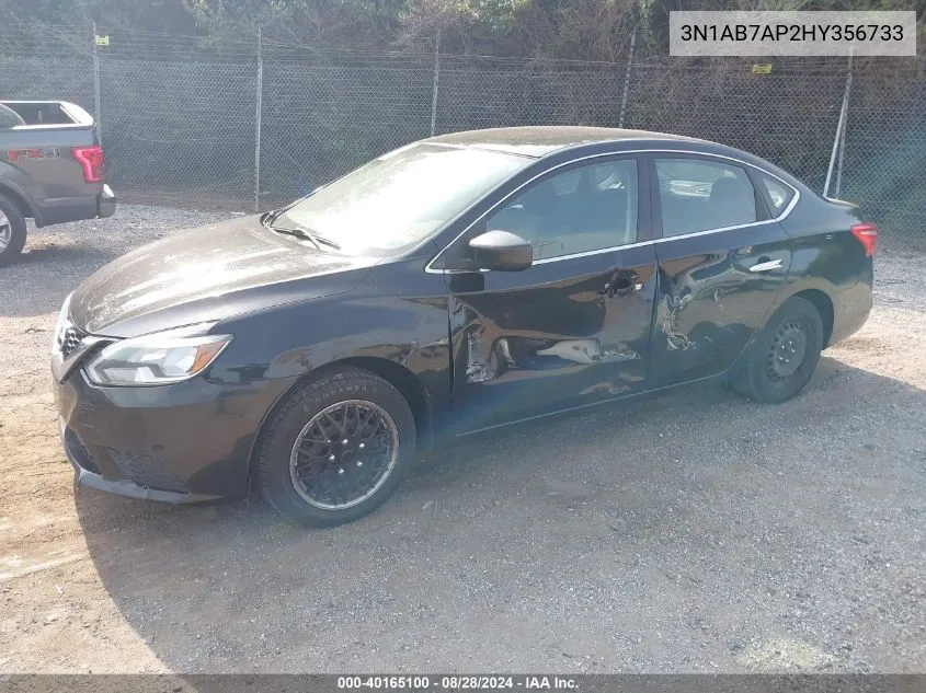 2017 Nissan Sentra Sv VIN: 3N1AB7AP2HY356733 Lot: 40165100